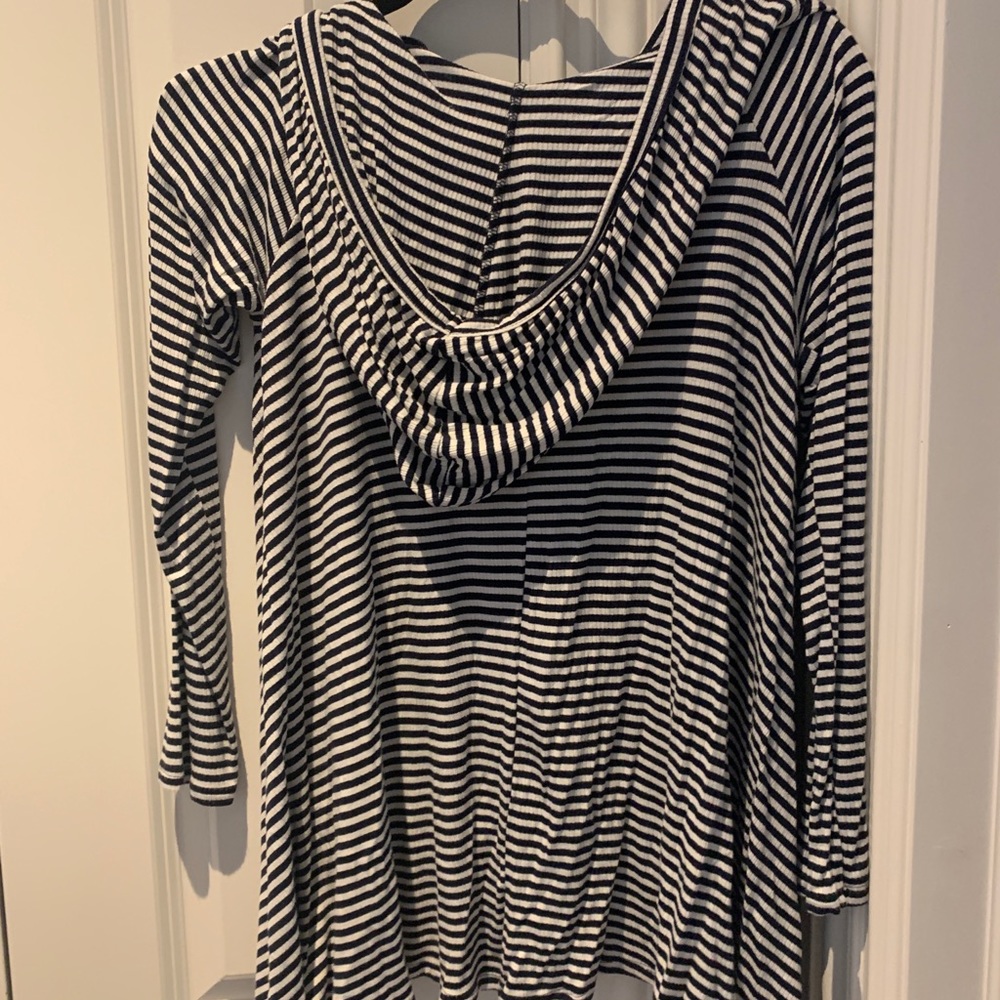 Vintage Havana Blue/white stripe hooded top